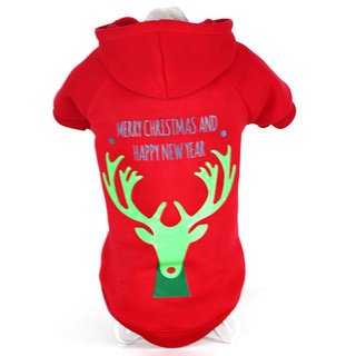 Pet Life Red Cotton/Polyester LED Lighting Christmas Reindeer Dog Sweater