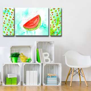 Ready2HangArt 'Watermelon Splash' 3-PC Wrapped Canvas Art Set
