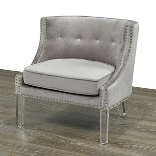 Linette Grey Velvet Chair