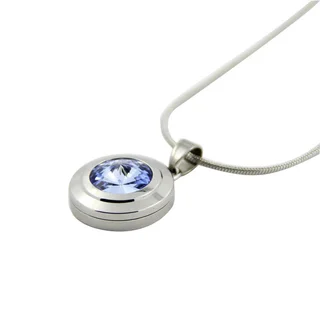 Silver Stainless Steel Interchangeable Cubic Zirconium Magnetic Therapy Necklace