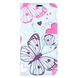 Insten Colorful Butterfly Leather Case Cover with Stand/ Wallet Flap Pouch/ Photo Display For Samsung Galaxy S6 Edge Plus