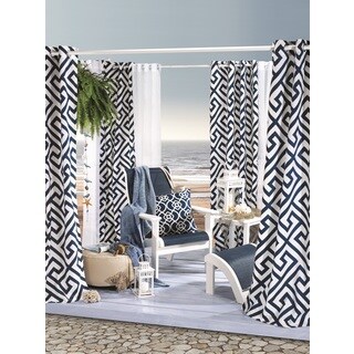Greek Key Indoor and Outdoor Print Curtain Panel