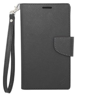 Insten Black Leather Case Cover For Alcatel One Touch Conquest/ Fierce 2 7040T iPhone 6/ 6s ASUS Zenfone 2E HTC Desire 510/ 526
