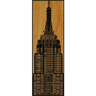 Benjamin Parker 'Empire State Building' 16 x 48-inch Wood Relief Wall Art