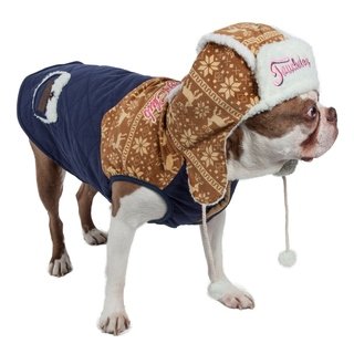 Touchdog Snowadayz Pom-Pom Hooded Dog Sweater
