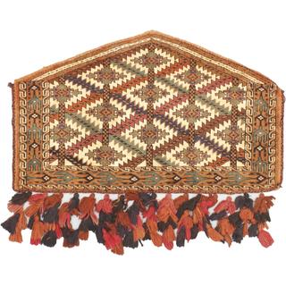 eCarpetGallery Shiravan Bokhara Cream/Copper/Navy/Teal/Light Brown Wool Hand-knotted Trapping (2'3 x 3'8)