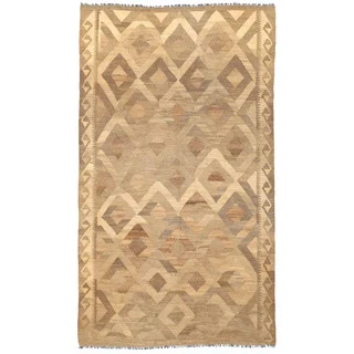 Herat Oriental Afghan Hand-woven Wool Mimana Kilim (4'8 x 8')