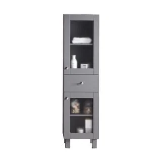 Everest Collection Grey/Black/White/Brown Glass/Maple/Wood Side Cabinet