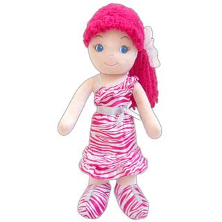 GirlznDollz Leila White/Pink Fabric Glam Girl Zebra Print Doll