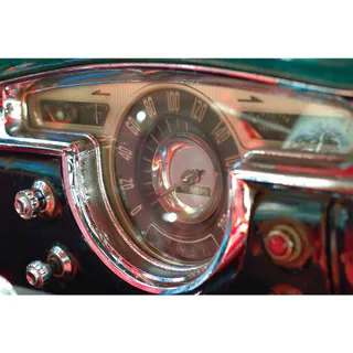 Benjamin Parker 'Speedometer' 20- inch x 30-inch Tempered Art Glass