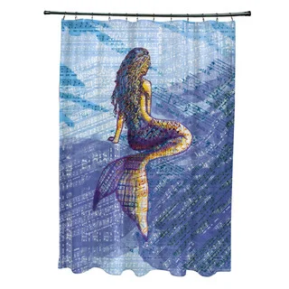 71 x 74-inch Mermaid Geometric Print Shower Curtain