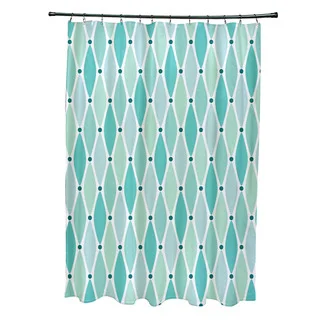 71 x 74-inch Wavy Geometric Print Shower Curtain