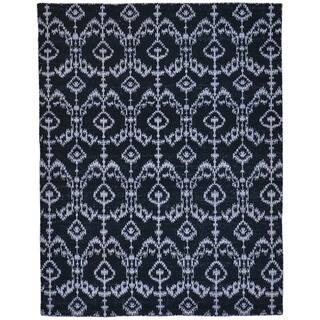 Black Flat Weave Reversible Kilim Pure Wool Hand Woven Rug (5'2 x 6'7)