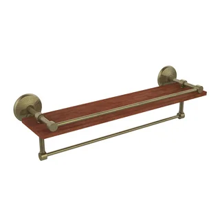 Allied Brass Monte Carlo Collection Clear IPE Ironwood 22-inch Shelf with Gallery Rail and Towel Bar