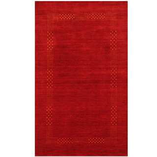 Herat Oriental Indo Hand-loomed Tribal Gabbeh Red Wool Rug (3' x 5')