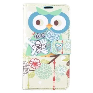Insten Colorful Owl Leather Case Cover with Stand/ Wallet Flap Pouch/ Photo Display For LG K7