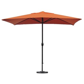 Escada Designs Sunset Orange Rectangular Patio Umbrella with Base