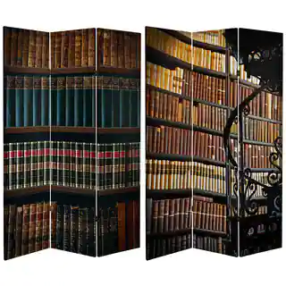 Double Sided Library 6-foot Tall Canvas Room Divider