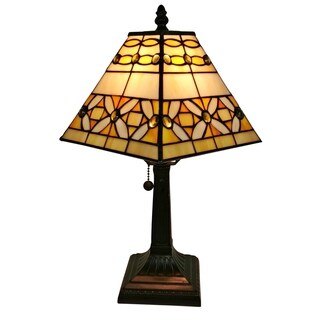 Amora Lighting AM207TL08 8-inch Jeweled Tiffany-style Mission Table Lamp