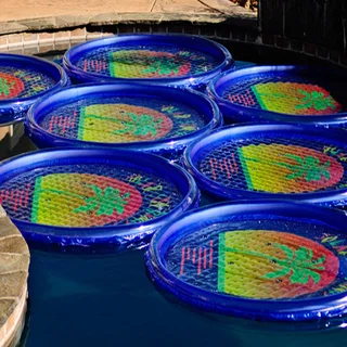 Blue Vinyl Solar Sun Ring for Swimming Pools