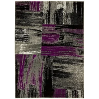 LYKE Abstract Purple/Grey Olefin Latex-free Indoor Rug (8' x 10')