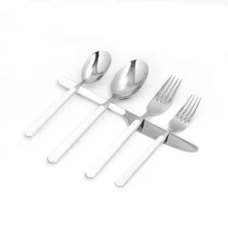 Red Vanilla Elite White/Silver Resin/Stainless Steel 60-piece Place-setting Flatware Set