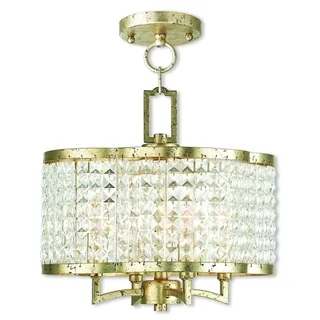 Livex Lighting Grammercy Winter Gold Mini Crystal 4-light Semi Flush Chandelier