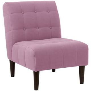 angelo:HOME Espresso Lavender Polyester/Pine Button-tufted Accent Chair