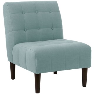 angelo:HOME Espresso/Seaglass Linen/Polyester/Polyurethane/Pine Button-tufted Accent Chair