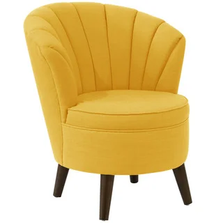 angelo:HOME Yellow Linen, Polyester Channel-seam Tub Chair