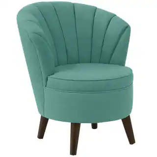 angelo:HOME Blue Linen/ Polyester Wood Channel Seam Tub Chair