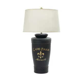 31-inch Black & Gold Ceramic Table Lamp inspired By Paris
