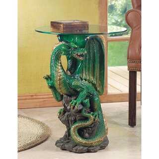Sculptured Dragon Accent Table