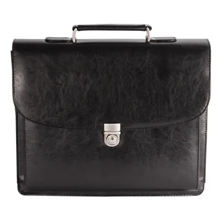 Bugatti Executive Black Leather 15.6-inch Laptop Briefcase