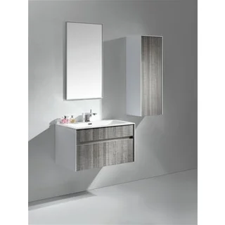 KubeBath Fitto 32-inch Ash Grey Single Sink Bathroom Vanity