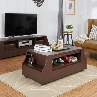 Furniture of America Basa Contemporary Walnut Storage Coffee Table