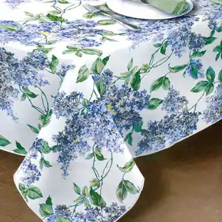 Lilac Print Vinyl Flannel-back Tablecloth