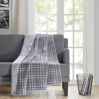 Intelligent Design Campbell Grey Oversized Quilted Throw