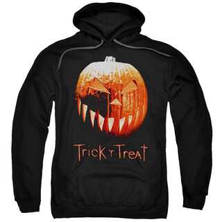 Trick R Treat/Pumpkin Adult Pull-Over Hoodie in Black