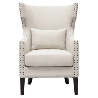 Gray Manor Bethany Off-White Wood/Linen Club Chair