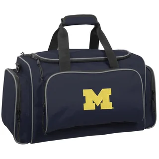 WallyBags Michigan Wolverines Collegiate Blue Polyester 21-inch Multi-Compartment Duffel Bag