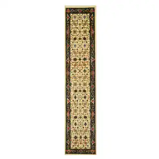 EORC Super Mahal Ivory/Gold Wool Hand Knotted Rug (2'6 x 12')