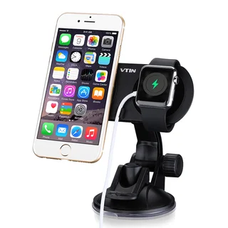 Dual Car Holder Windshield Dashboard Universal Cellphone Car Mount Cradle for iPhone and Apple Watch