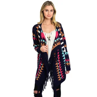 Shop The Trends Women's Multicolor Acrylic Long Sleeve Cardigan