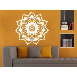 Beautiful Flower Mandala Wall Art Sticker Decal White