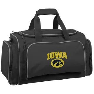 WallyBags Iowa Hawkeyes Black Polyester 21-inch Collegiate Duffel Bag