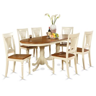 Plainville PLAI7-WHI Cherry/Cream Rubberwood Dining Table with 6 Chairs (Pack of 7)
