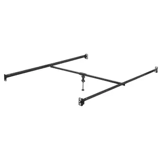 Structures Bolt-on Black Steel Metal Bed Rails with Adjustable Height Center Support