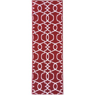 Berrnour Home Rose Collection Moroccan Trellis Design Runner Rug With Non-Skid (Non-Slip) Rubber Backing (20" X 59")