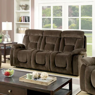 Furniture of America Aydell I Transitional Flannelette Power-Assist Reclining Sofa